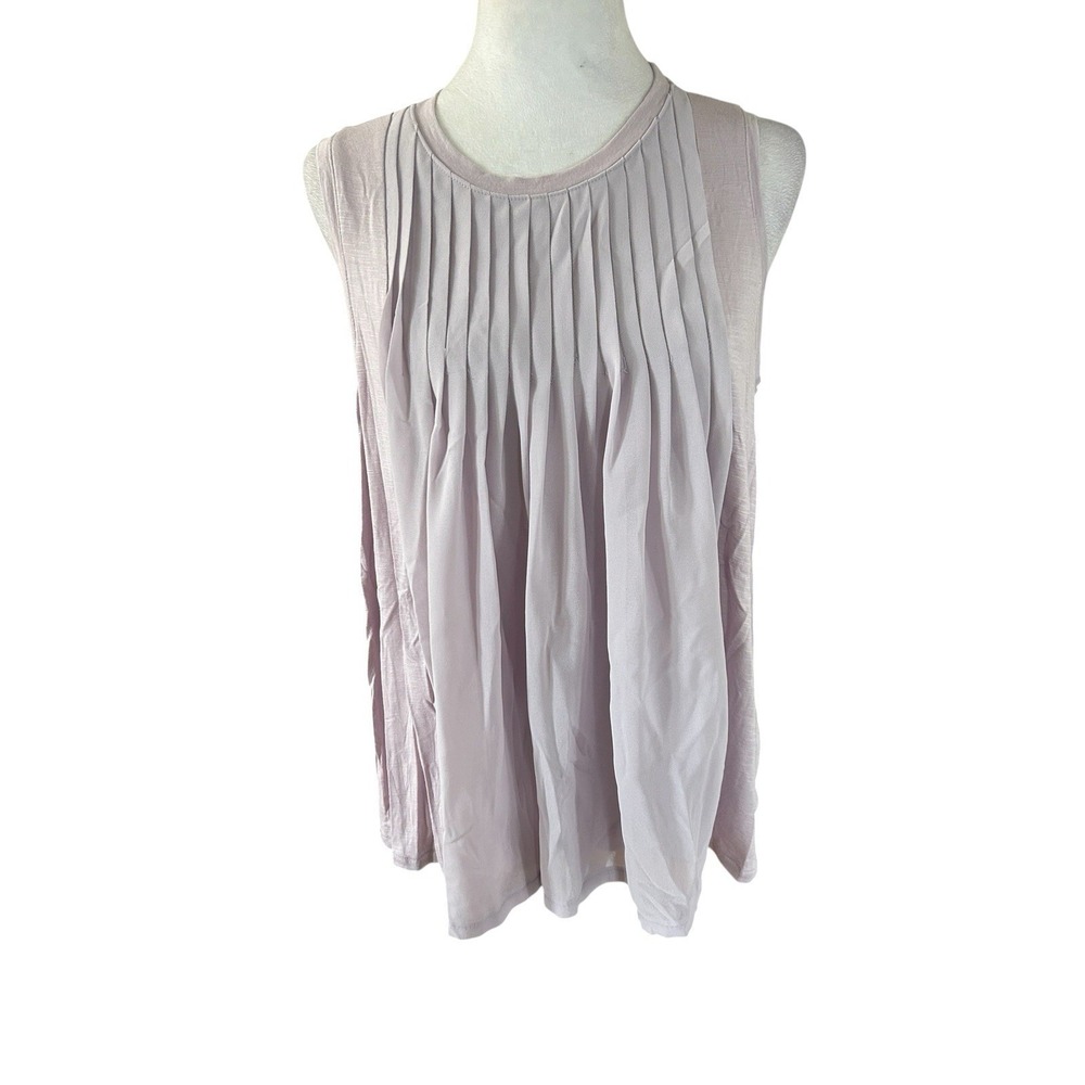 Simply Vera Vera Wang Sleeveless Top. Lavender, Pleated Sz L